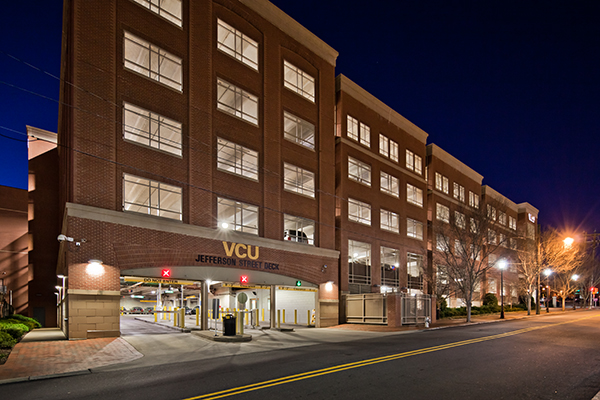 In use at Virginia Commonwealth Univ., TekDek luminaires from Kenall Manufacturing are designed specifically for parking structures and deliver excellent uniformity and vertical luminance for enhanced safety and security of garage patrons. 